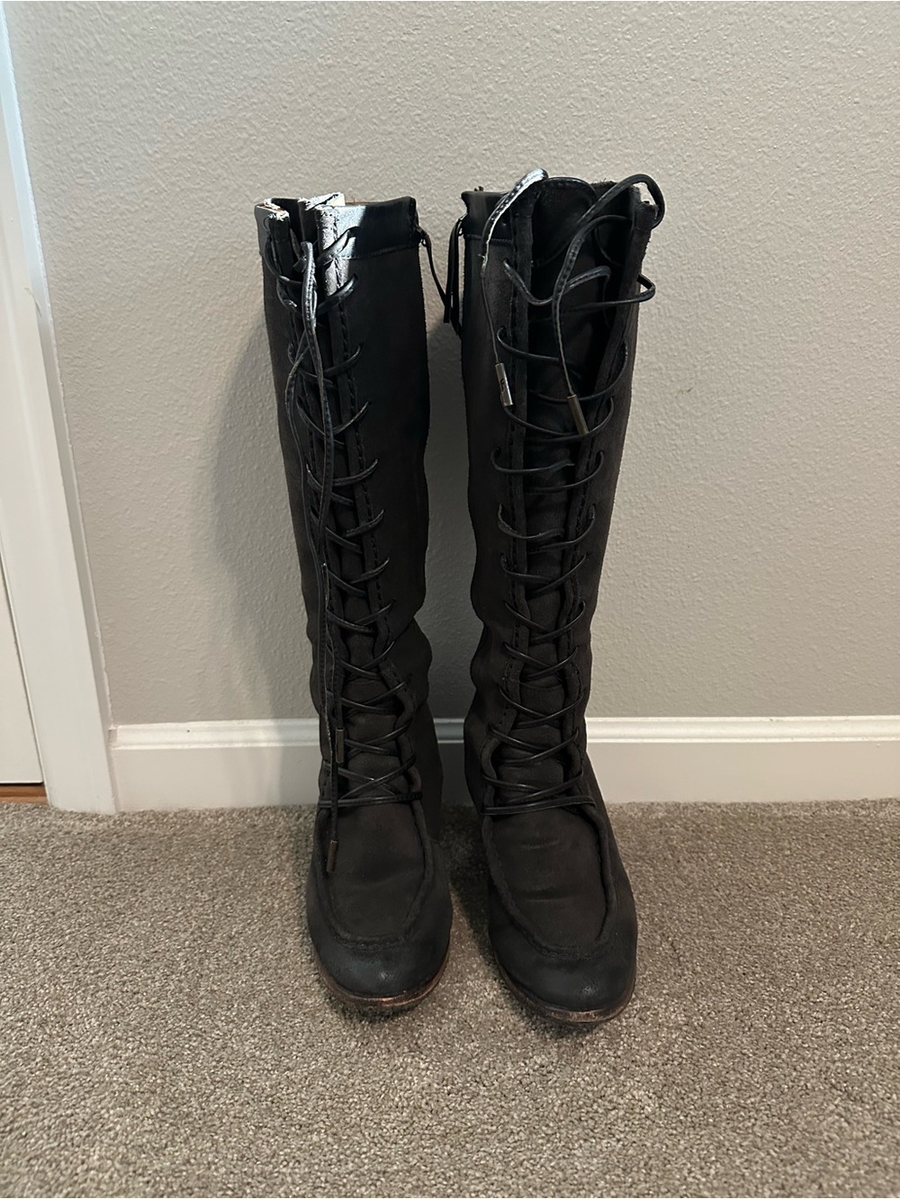 Frye Lace-Up Knee-High Boots